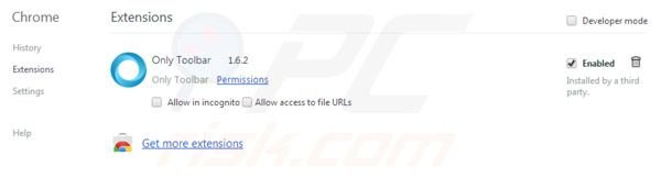 Only-search.com removal from Google Chrome extensions