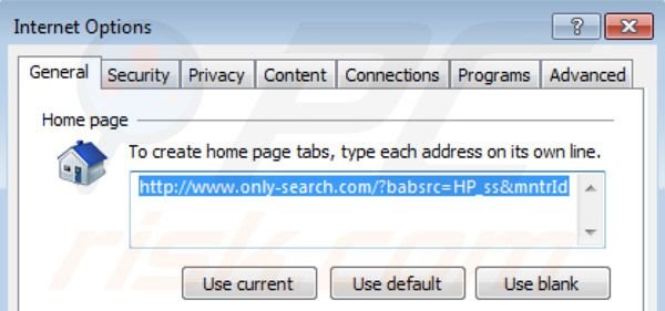 Only-search.com removal from Intenret Explorer homepage