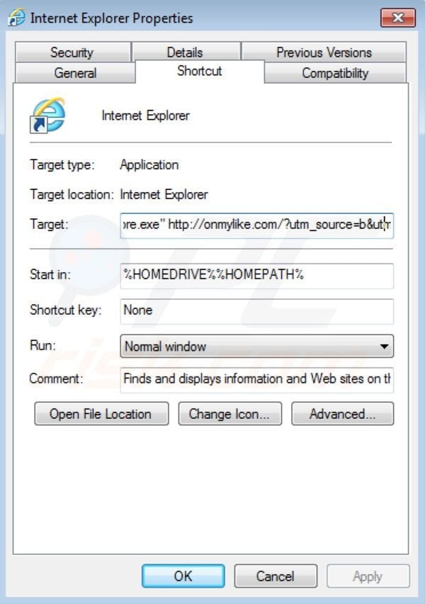 Onmylike removal from Internet Explorer