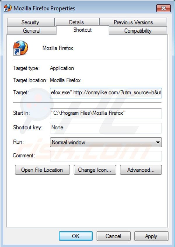 Onmylike removal from Mozilla Firefox