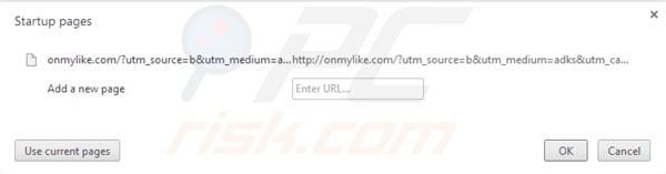 Onmylike Startup page in Google Chrome