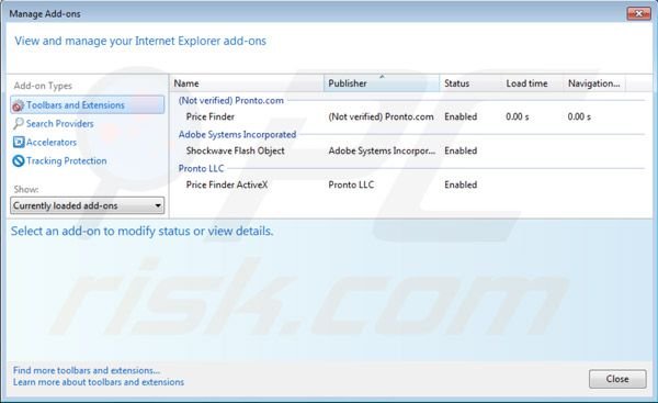 Price Finder removal from Internet Explorer step 2