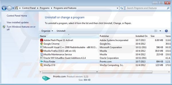 Price Finder uninstall