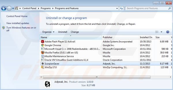 Scorpion Saver uninstall