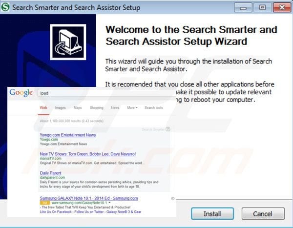 Search Smarter and Search Assistor ads