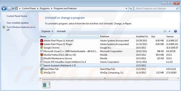 websearch.searchguru.info uninstall from Control Panel