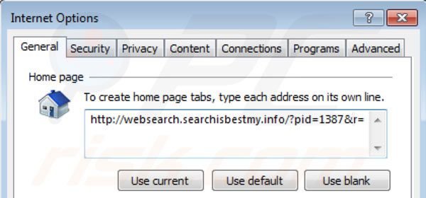 websearch.searchisbestmy.info removal from Internet Explorer homepage