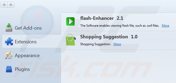 Removing Shopping suggestion from Mozilla Firefox step 2