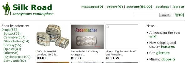 Silk Road Anonymous Marketplace screenshot
