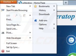 Solteratop ads removal from Mozilla Firefox step 1