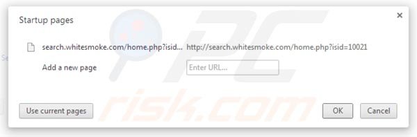 Removing search.whitesmoke.com from Google Chrome homepage