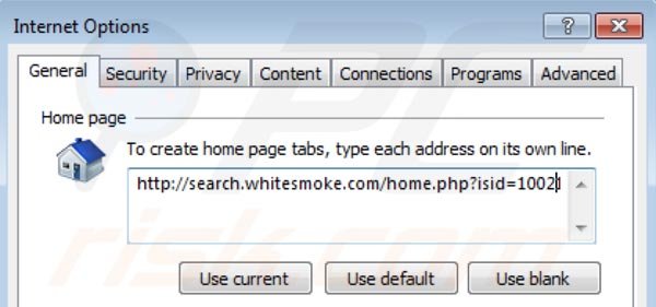 Removing search.whitesmoke.com redirect from Internet Explorer homepage