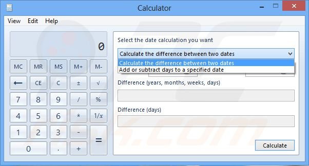Two different ways of calculating the dates (Windows 8)