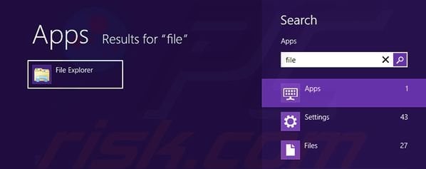 Changing Windows 8 settings to view file name extensions step 1