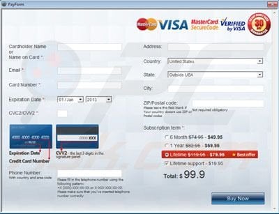 Windows Accelerator Pro payment page