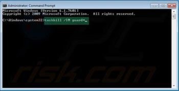 Removing Windows Activity Booster using command prompt step 2