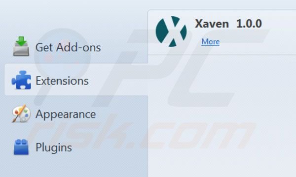 Xaven removal from Mozilla Firefox step 2