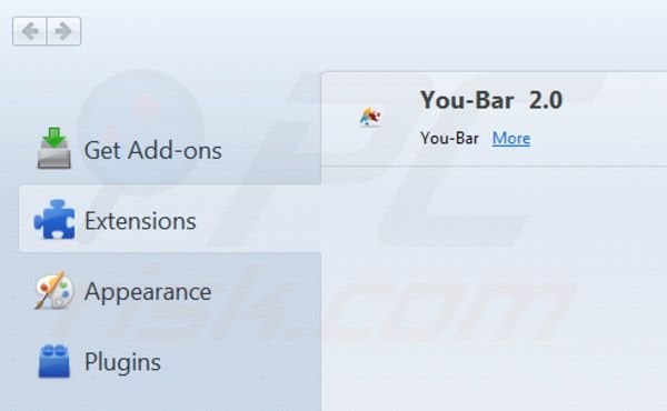 Removing You-bar from Mozilla Firefox step 2