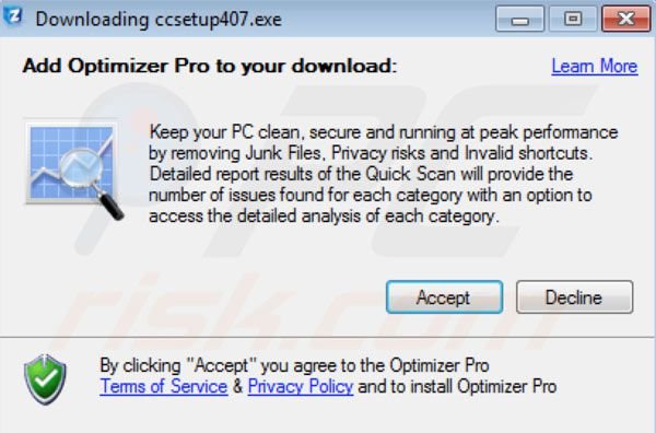 Zoom downloader offering installation of adware
