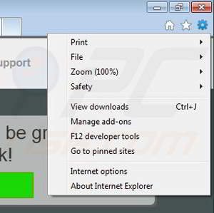 Removing AdvanceMark from Internet Explorer step 1