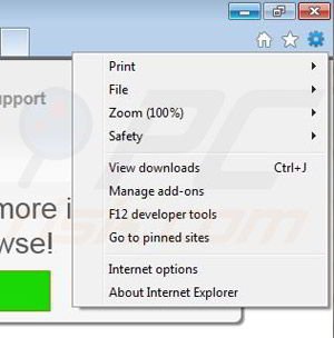Removing Alleybrowse from Internet Explorer step 1