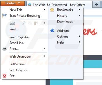Removing best offers ads from Mozilla Firefox step 1