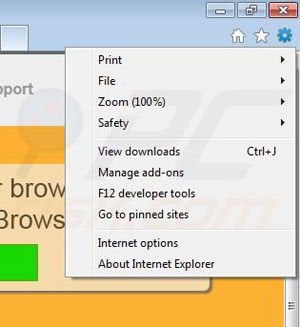 Removing BrowseBurst from Internet Explorer step 1