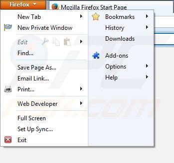 Removing ButterflyField from Mozilla Firefox step 1