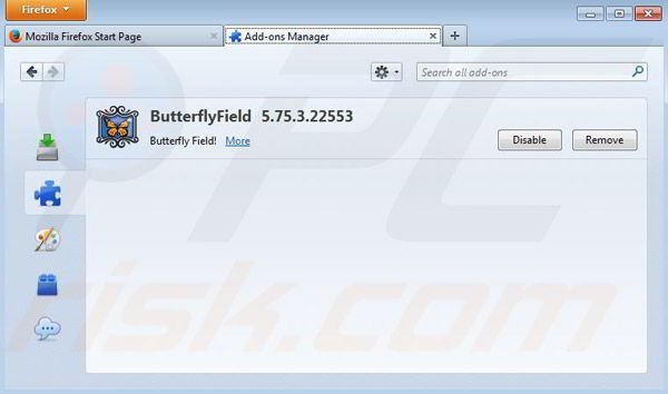 Removing ButterflyField from Mozilla Firefox step 2