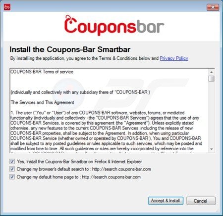 Coupons Bar toolbar installer