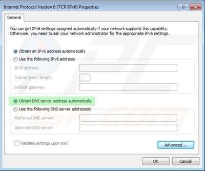 Restoring DNS settings step 7