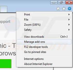 Removing Enhancetronic from Internet Explorer step 1