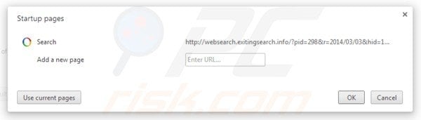 Removing websearch.exitingsearch.info from Google Chrome homepage