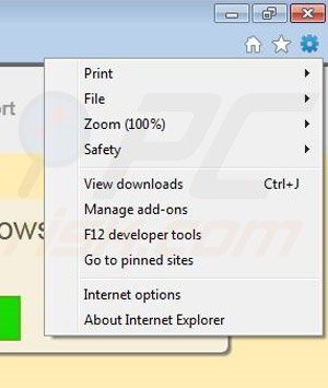 Removing Fralimbo Virus from Internet Explorer step 1
