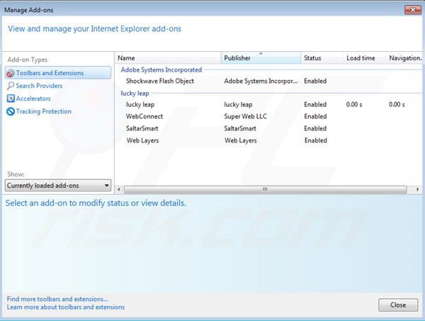 Removing Fralimbo Virus from Internet Explorer step 2