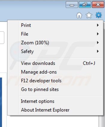 Removing Getsav-in ads from Internet Explorer step 1