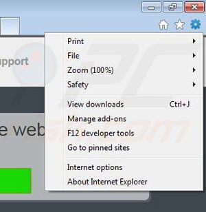 Removing Glomatron from Internet Explorer step 1