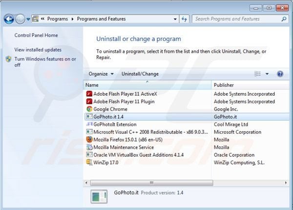 gophoto.it uninstall from Control Panel