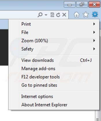 Removing iWebar from Internet Explorer step 1