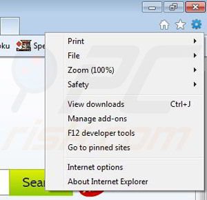 Removing iWon from Internet Explorer step 1