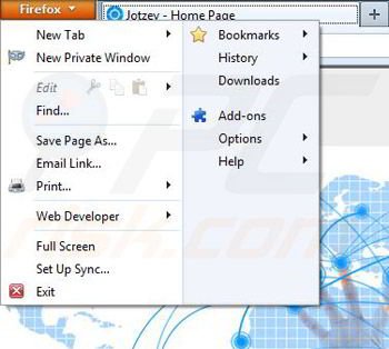 Removing Jotzey from Mozilla Firefox step 1