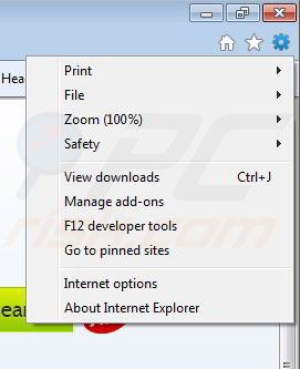 Removing LocalCrimeWatcher from Internet Explorer step 1