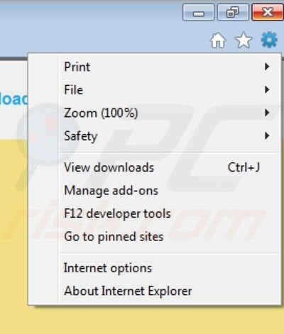 Removing Lookingling from Internet Explorer extensions step 1