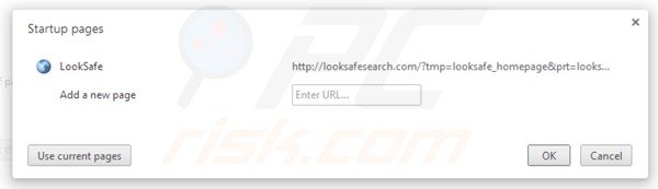Removing looksafesearch.com from Google Chrome homepage