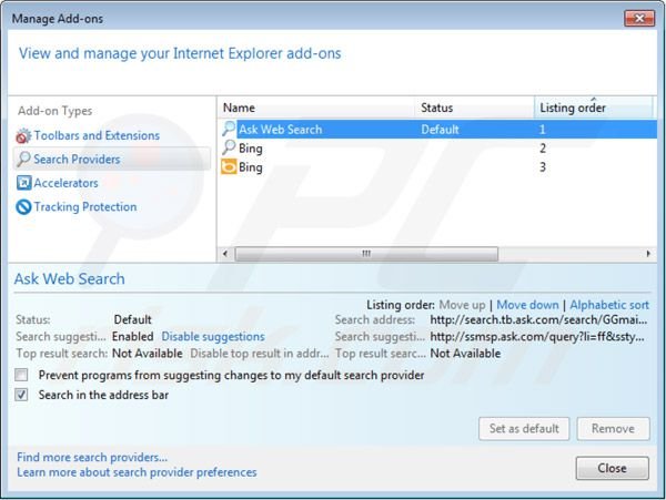 Removing motitags toolbar from Internet Explorer default search engine settings