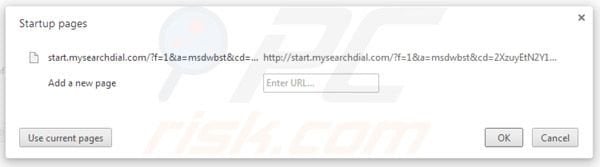 Removing mysearchdial.com from Google Chrome homepage