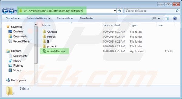 okitspace uninstall via appdata folder