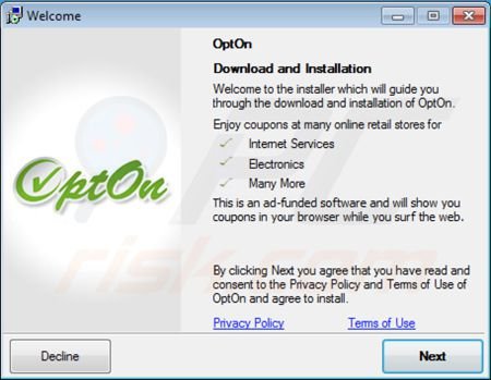 Opton adware installer