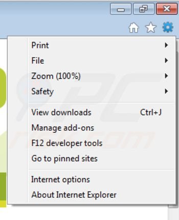 Removing Pirrit Suggestor from Internet Explorer step 1