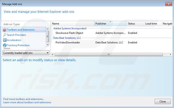 Pro video downloader removal from Internet Explorer extensions step 2